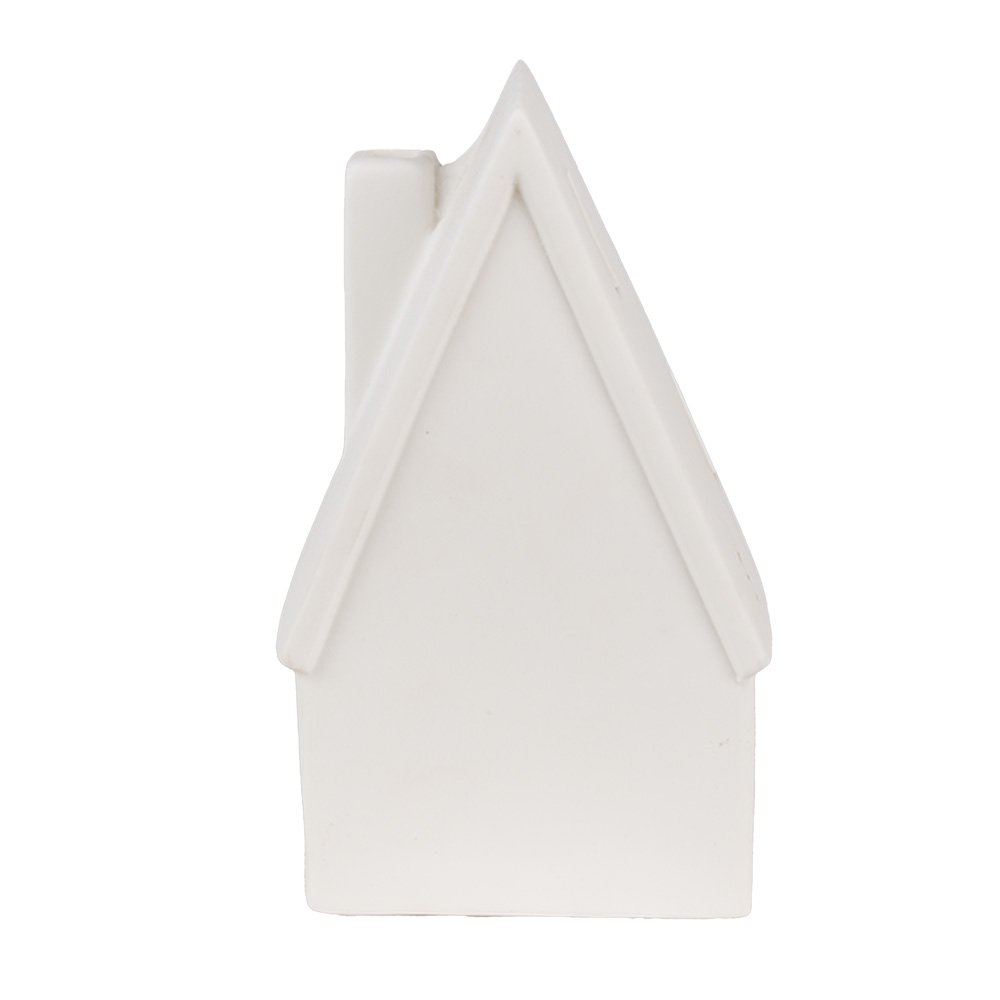 Decoratie Huis met LED 9x6x15 cm Beige Porselein
