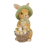 Beeld Konijn 11 cm Bruin Groen Polyresin
