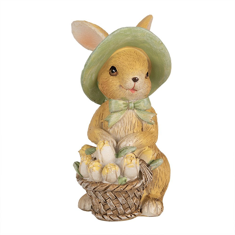 Beeld Konijn 11 cm Bruin Groen Polyresin