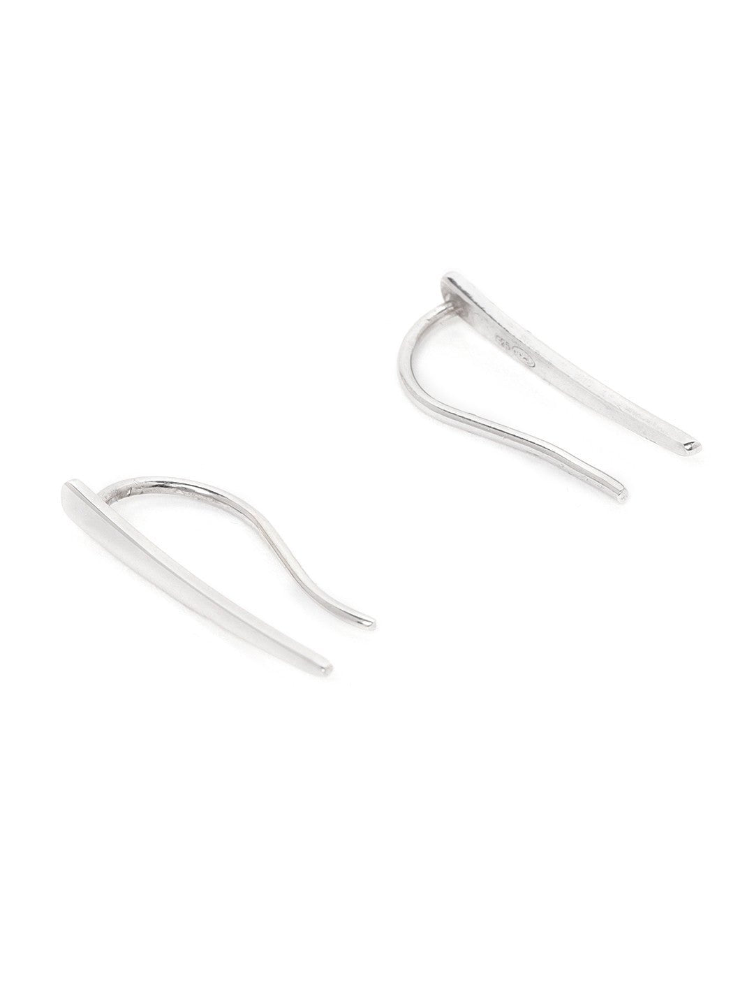 Eigentijdse studs – oorbellen – 925 sterling zilver, gerhodineerd, vishaak – 2 cm lengte