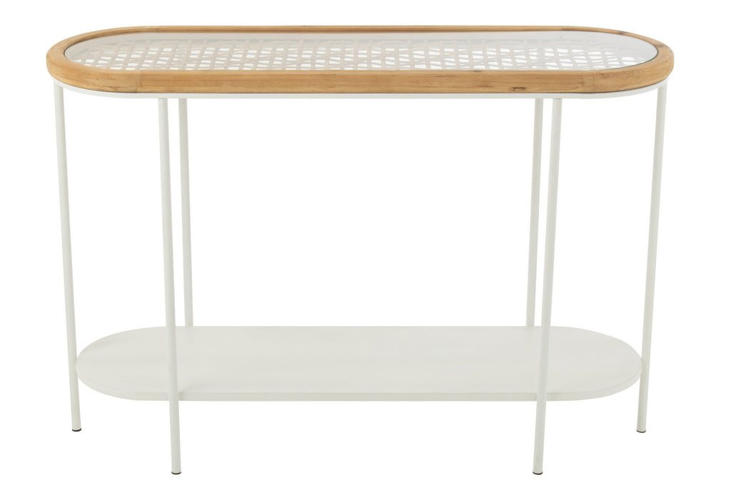 J-Line Console Mati Sparhout/Metaal Naturel/Wit