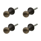 Deurknop set van 4 Ø 2 cm bruin ijzer Meubelknop