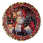 Taartplateau op Voet Ø 16x10 cm Rood Kunststof Kerstman