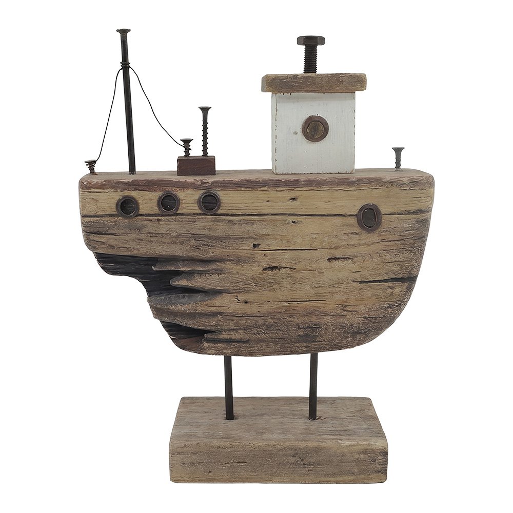 Decoratie Model Boot Bruin Hout Decoratie Model