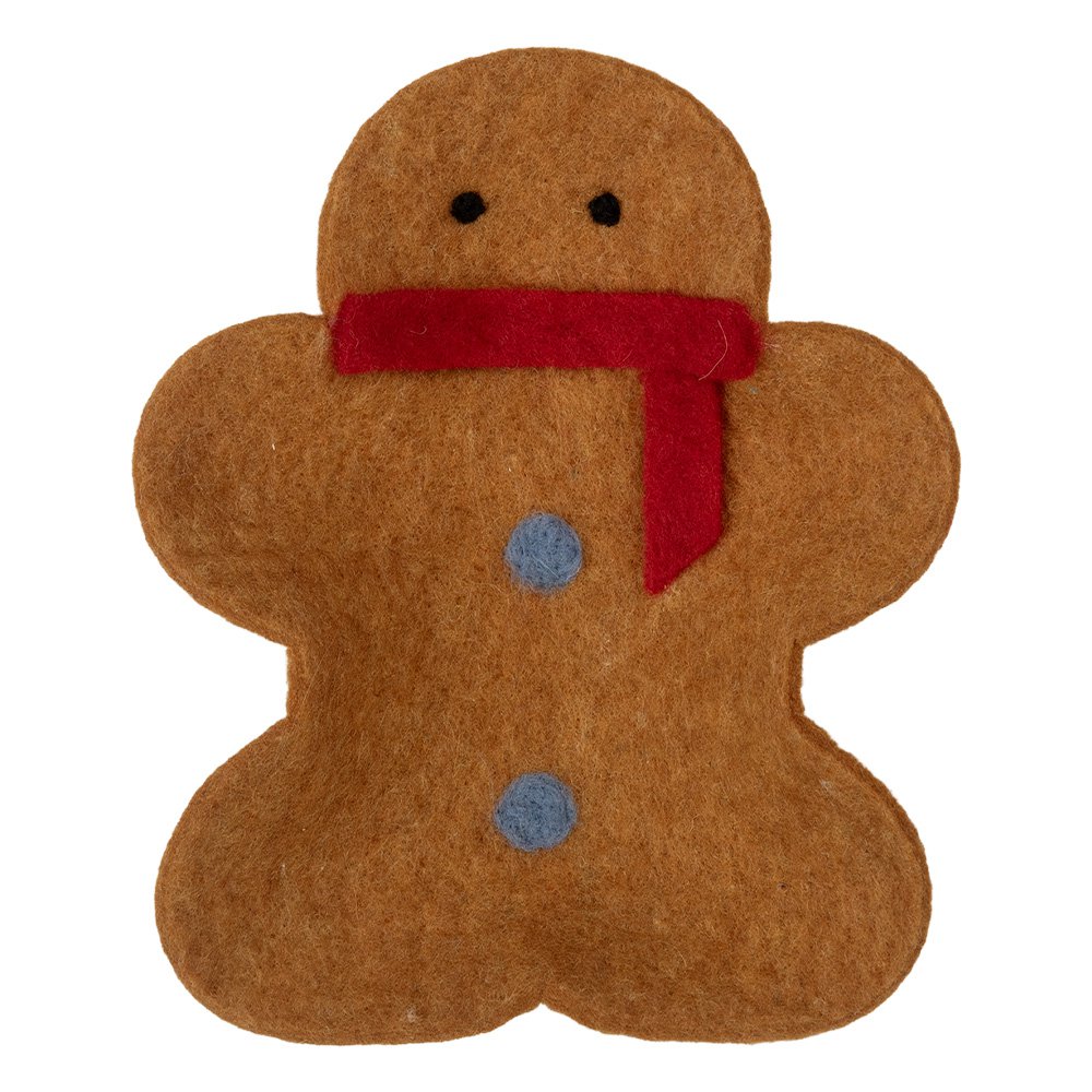 Decoratie schaal Gingerbread man 19x16x4 cm Bruin Vilt