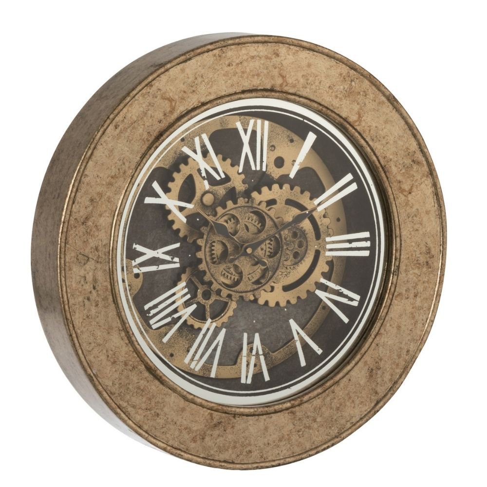 J-Line klok Binnenwerk - hout - goud - Ø 50 cm