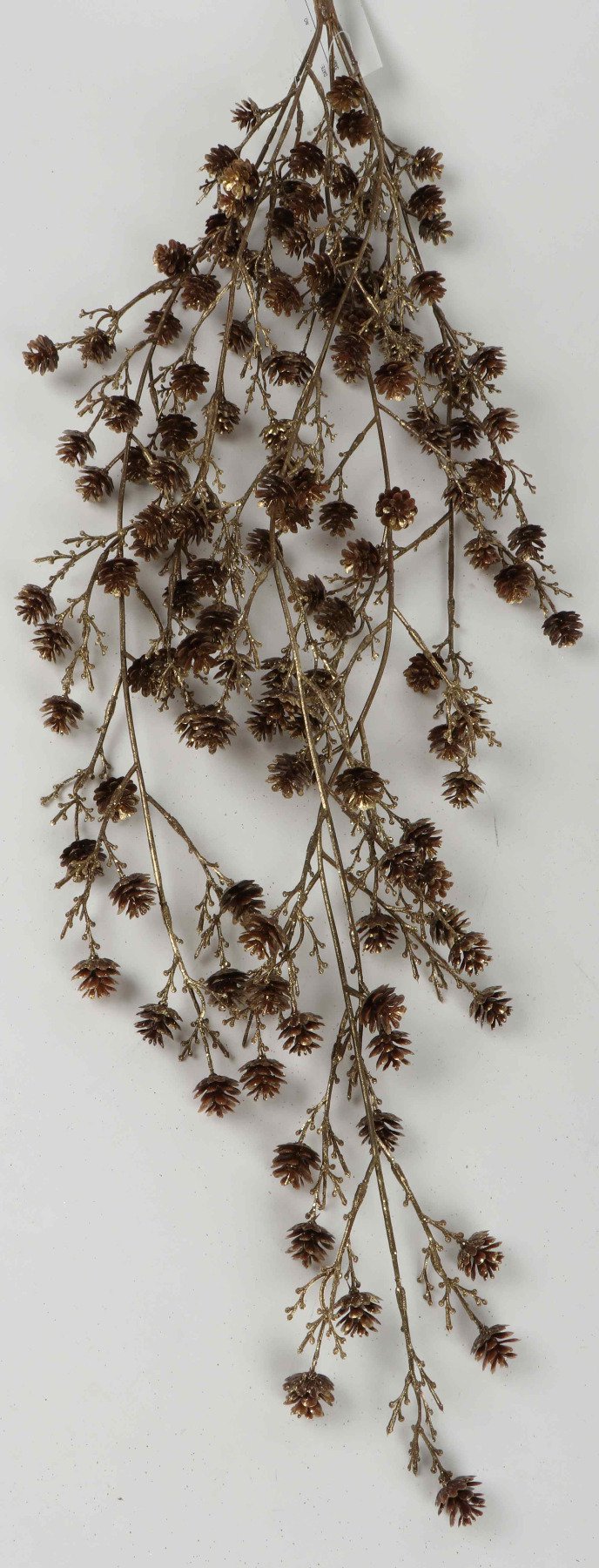 Kunsttakhanger dennenappels 75cm goud