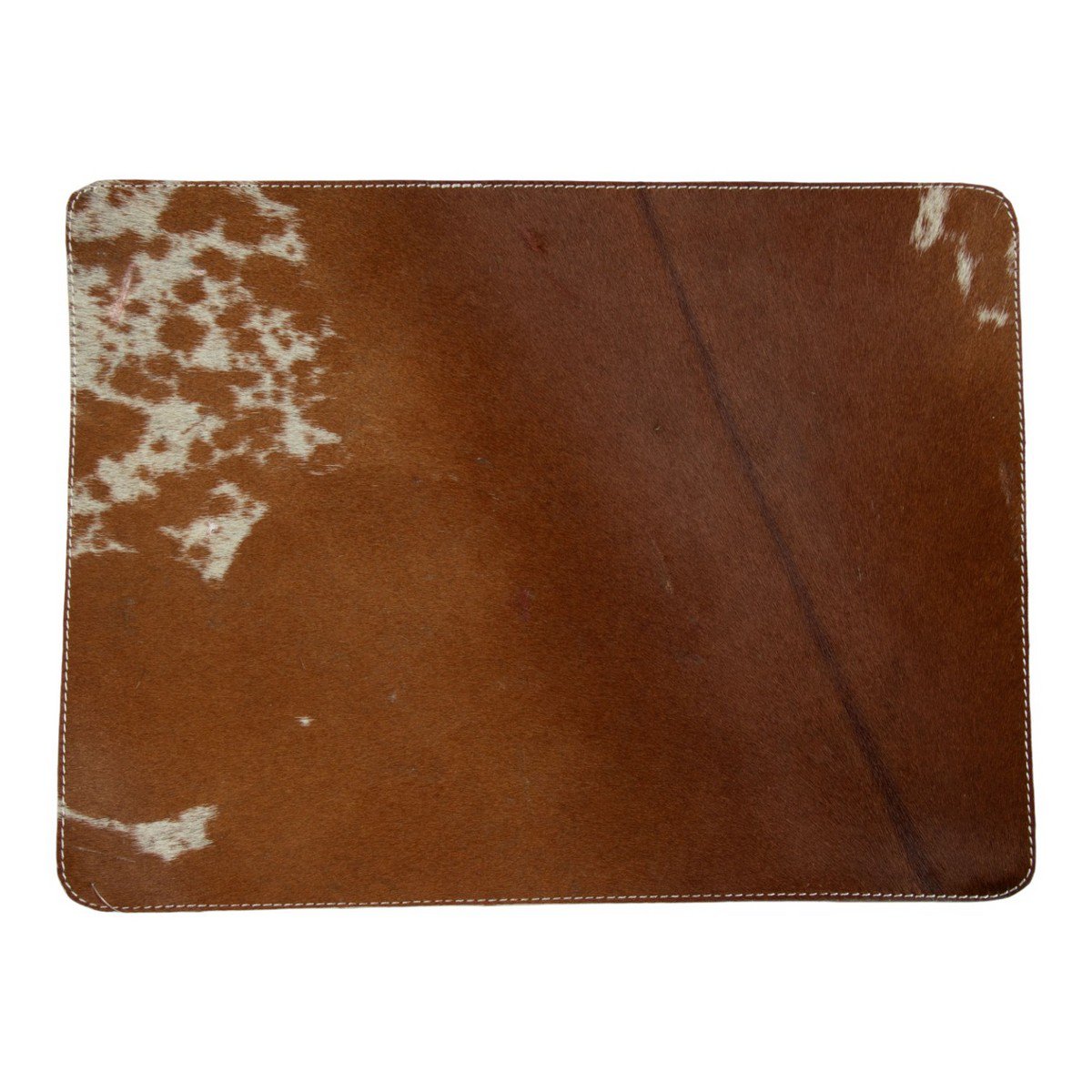 Placemat koehuid rechthoek bruin/wit 30x40cm