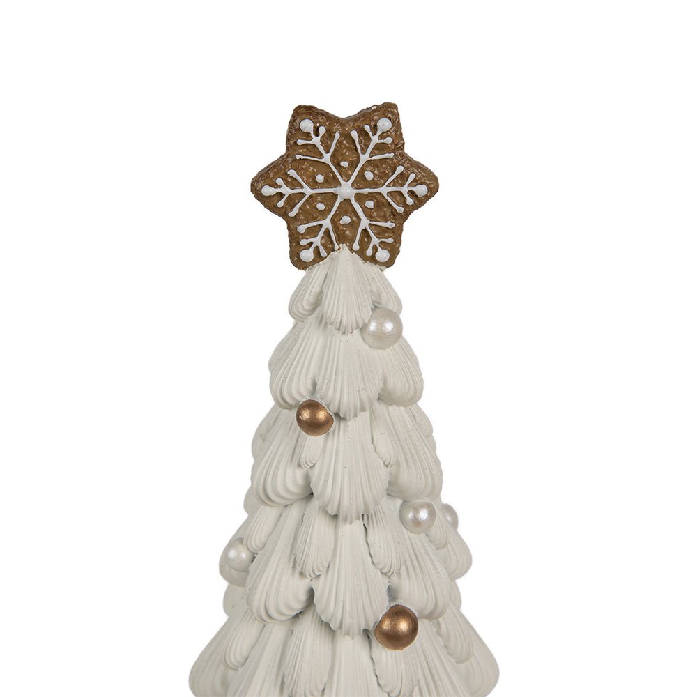 Decoratie Beeld Kerstboom Ø 15x31 cm Wit Kunststof