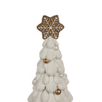 Decoratie Beeld Kerstboom Ø 15x31 cm Wit Kunststof