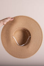 Hoed Dames Bruin Papierstro Zonnehoed