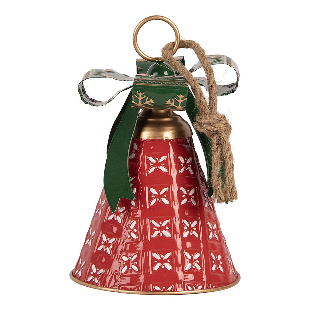 Kerstdecoratie Beeld Bel Ø 14x21 cm Rood Metaal