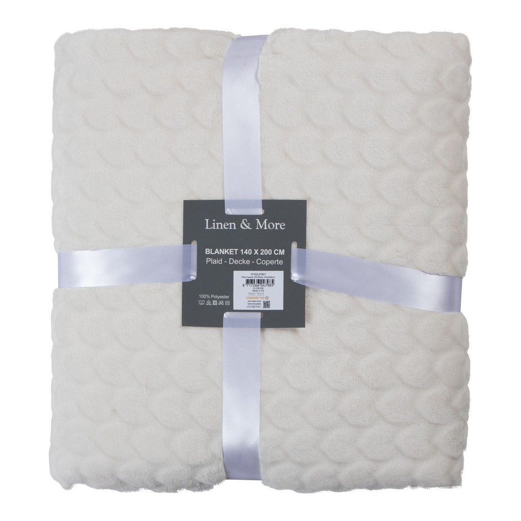 Plaid Hartjes Off White 140x200cm