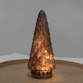 Kerstdecoratie met LED-verlichting Kerstboom Ø 11x24 cm Rood Glas