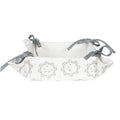 Broodmand 35x35x8 cm Wit Grijs Katoen Kat