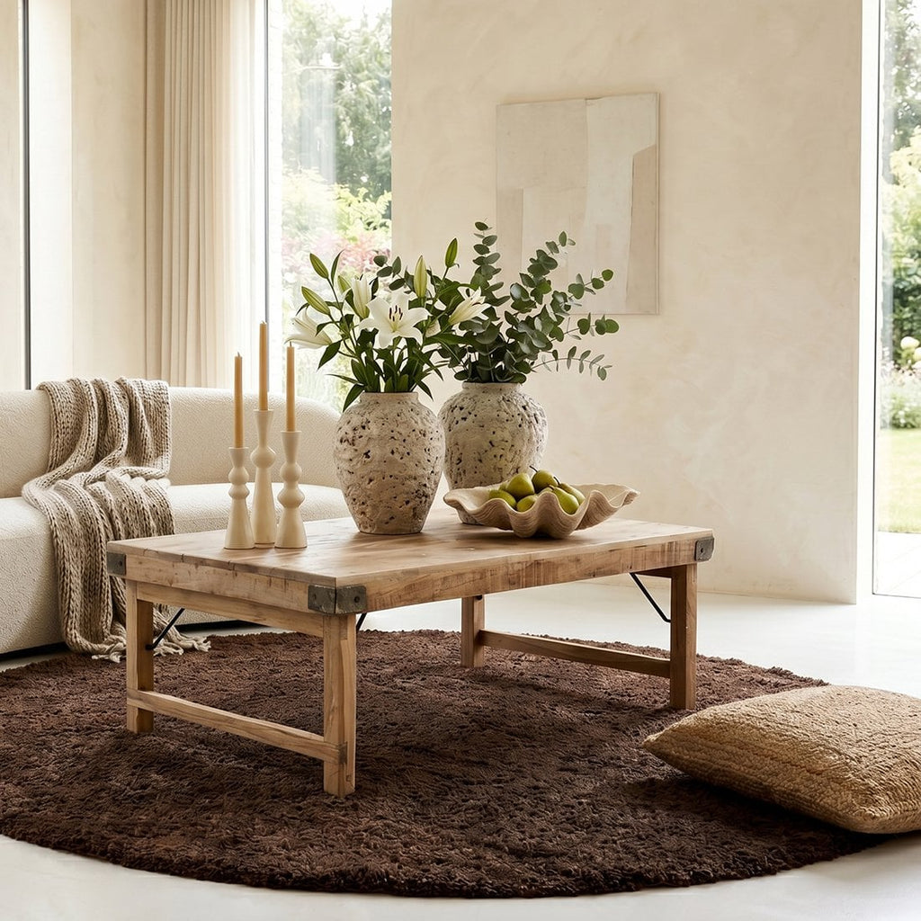 Limewash inklapbare salontafel - 120x75x45 cm