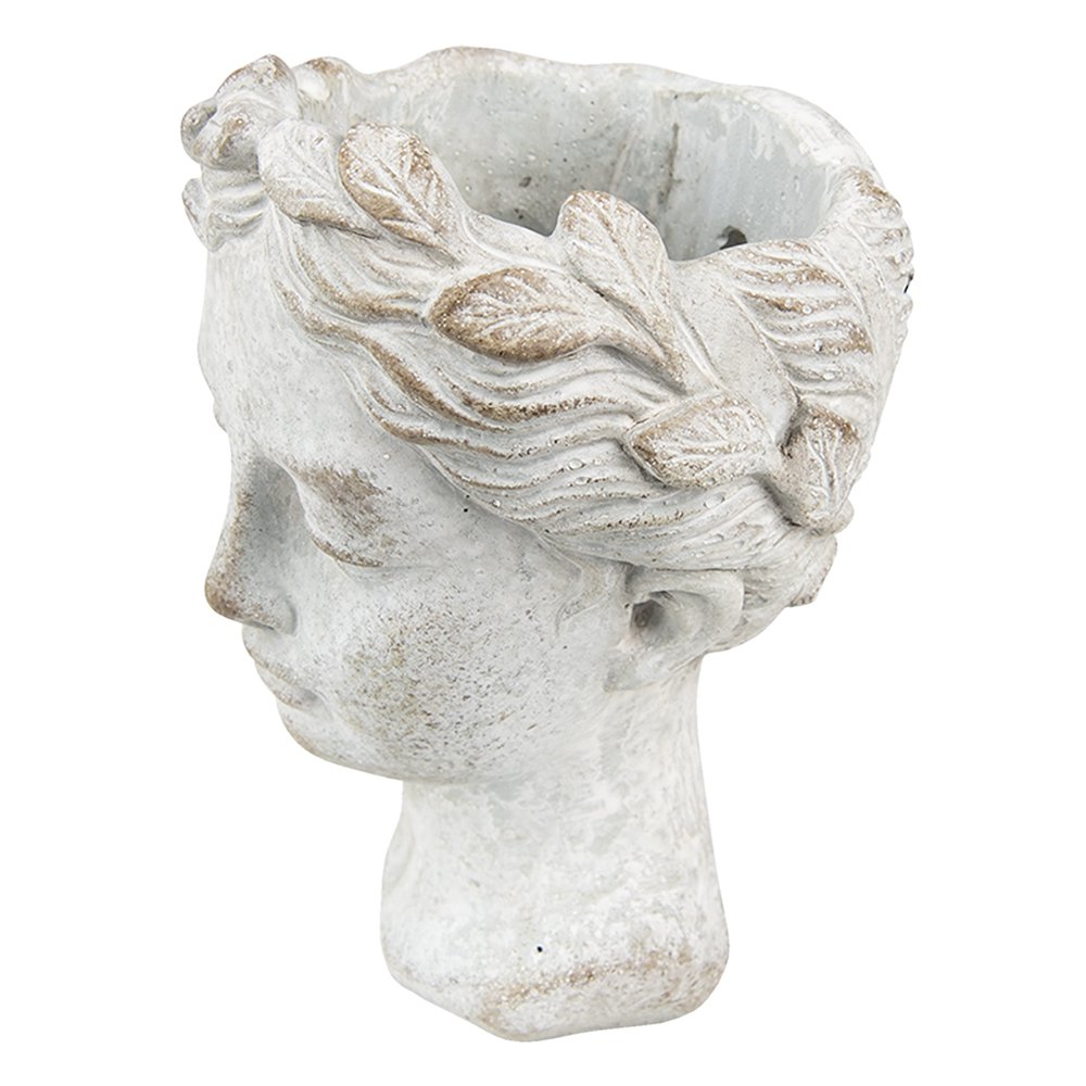 Bloempot Hoofd 11x17 cm Grijs Steen