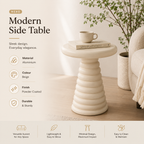 Beige gepoedercoate aluminium bijzettafel