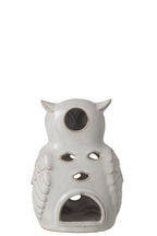 J-Line decoratie Uil - porselein - wit - small