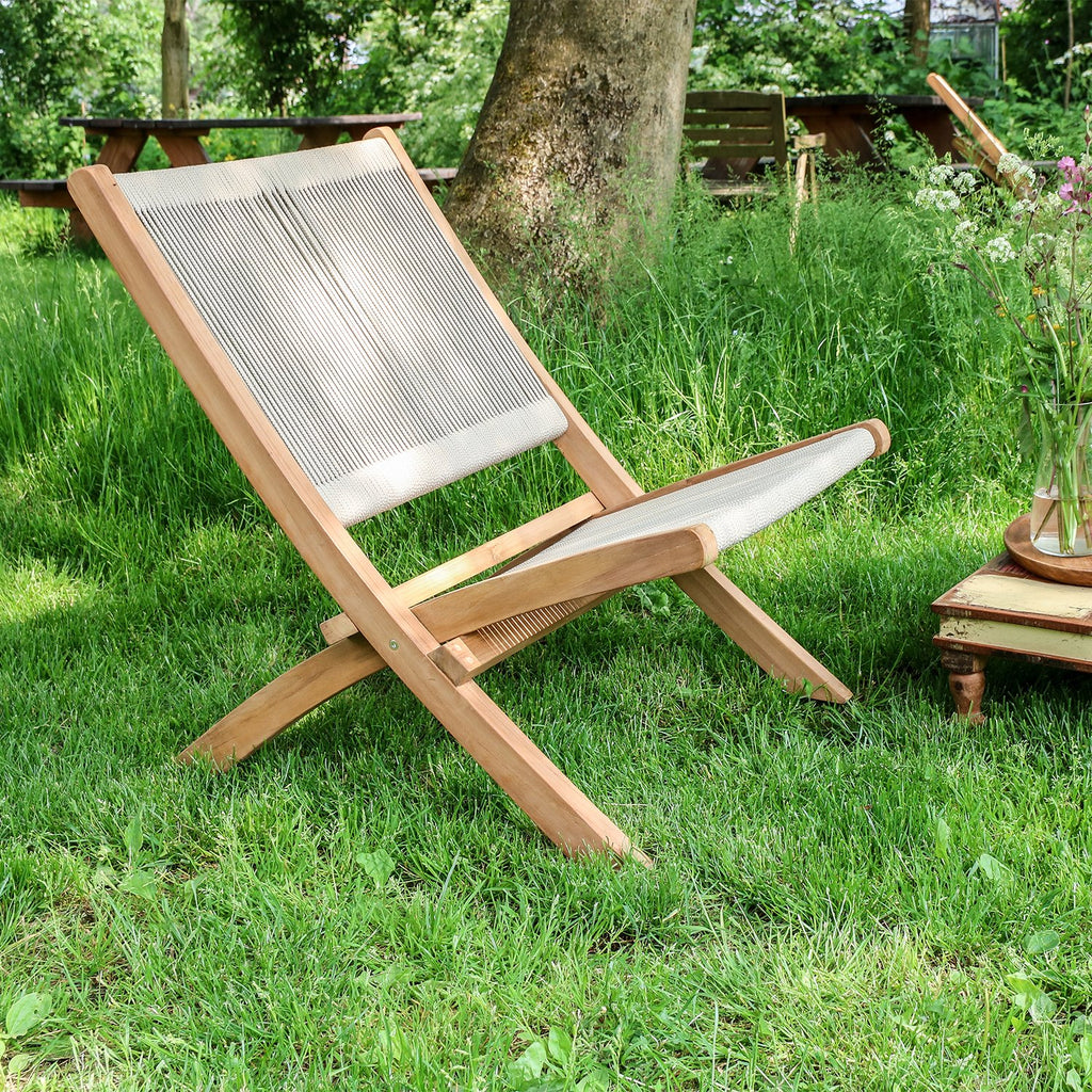 Rope opvouwbare loungestoel naturel