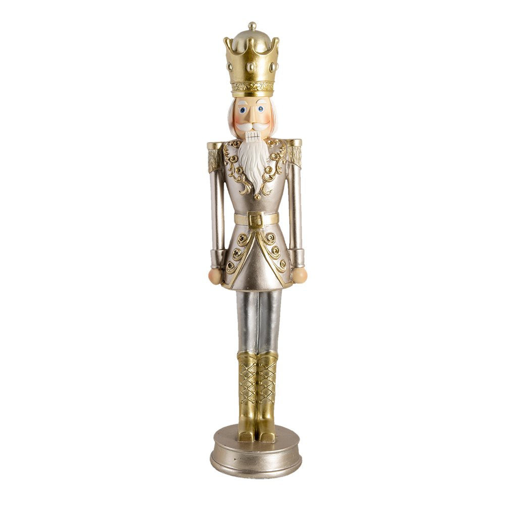 Beeld Notenkraker 56 cm Zilverkleurig Goudkleurig Kunststof Kerstdecoratie