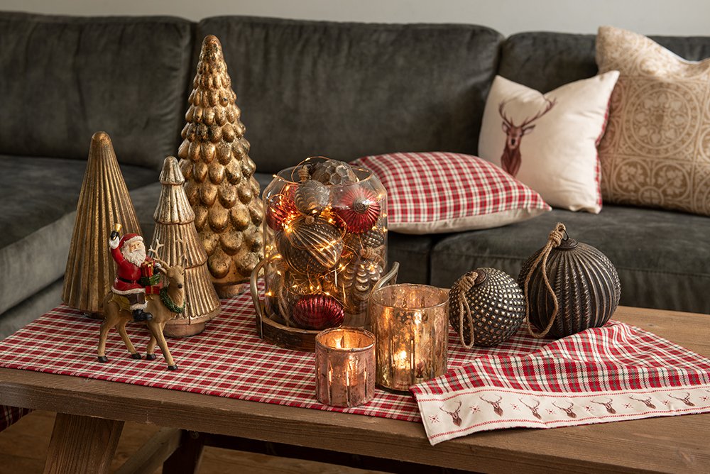 Kerstbal Ø 9 cm Bruin Glas Kerstdecoratie