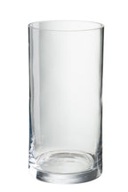 J-Line Vaas Cilinder - glas - transparant - 25.5 cm hoog
