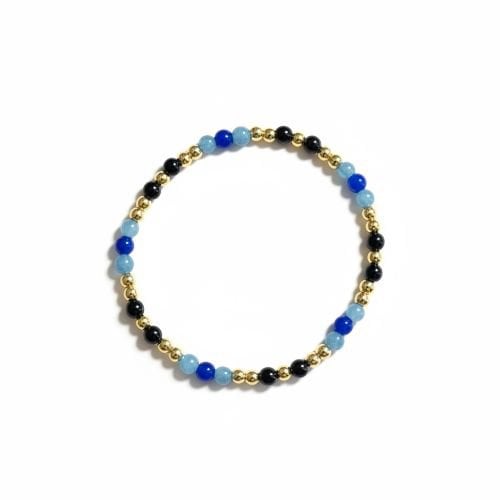 Dames armband Onyx, Aquamarijn en Agaat 4 mm