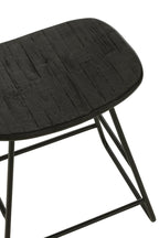 J-Line stoel Rechthoekig - gerecycleerd hout - zwart - small