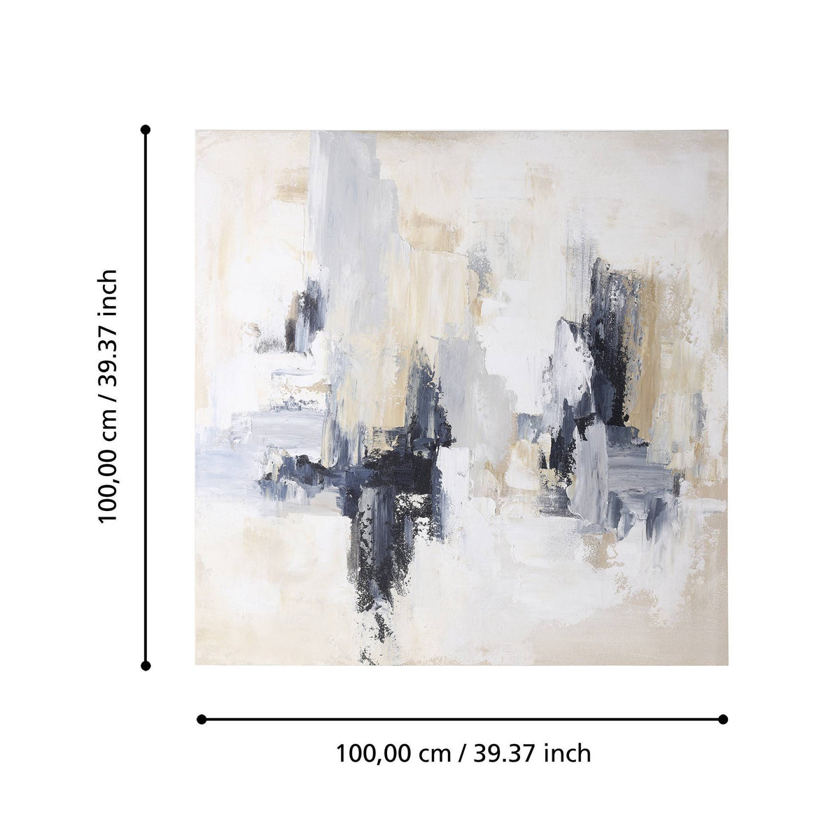Schilderij Sukumo Wit 100x100 cm