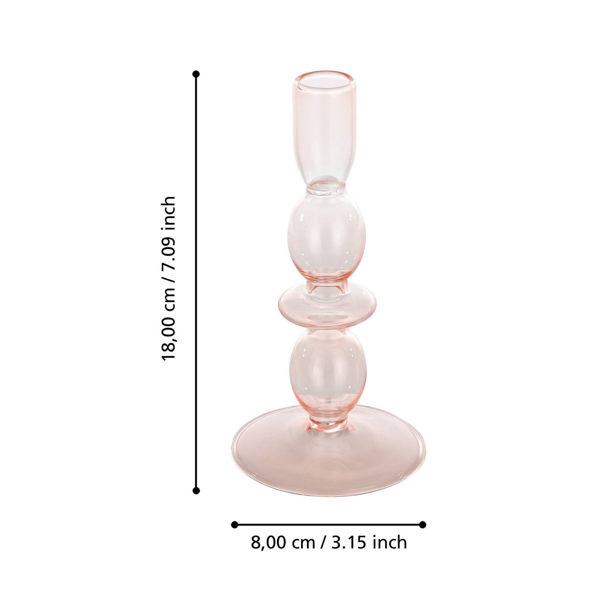 Candlestick Molume Roze 8x18cm