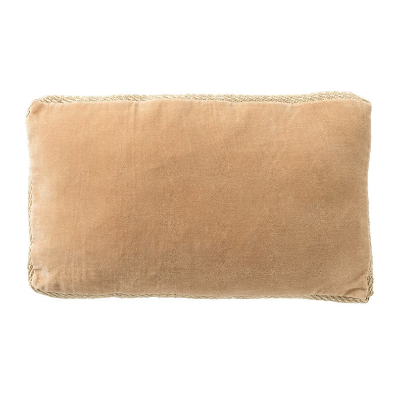 Dutch Decor Manoe - Kussen 30x50 cm - Jute rand - Griesmeel - Beige