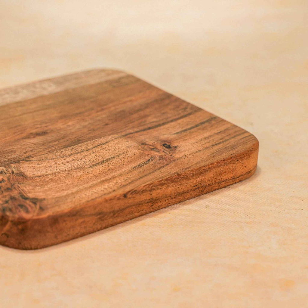 River Loop serveerplank – acaciahouten schaal – handgemaakt, modern lushandvat – set van 4