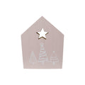 Vormgeving houten huis 2x11x14cm roze