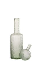 J-Line decoratie Fles Reliëf - glas - transparant/groen - M