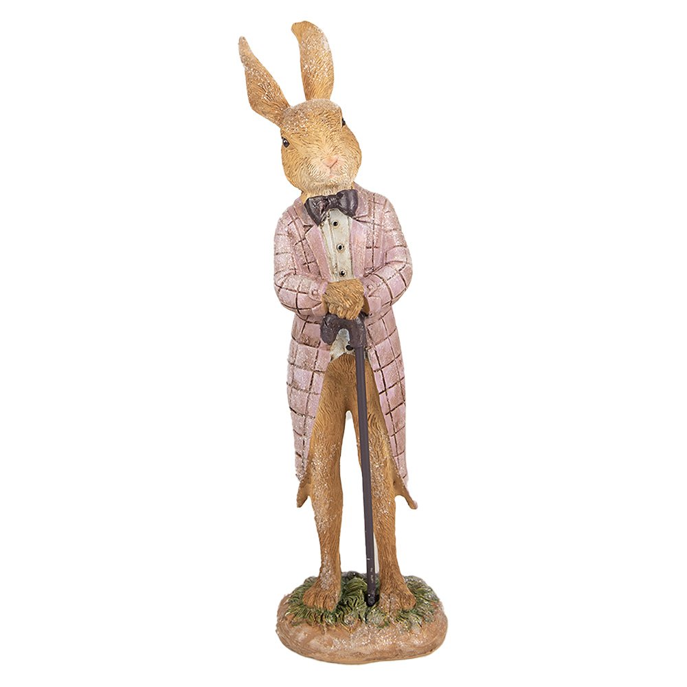 Beeld Konijn 21 cm Bruin Polyresin Paasdecoratie