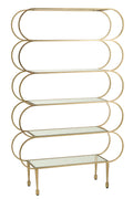 J-Line rek Ronde Hoeken - glas - goud/transparant