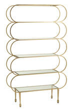 J-Line rek Ronde Hoeken - glas - goud/transparant