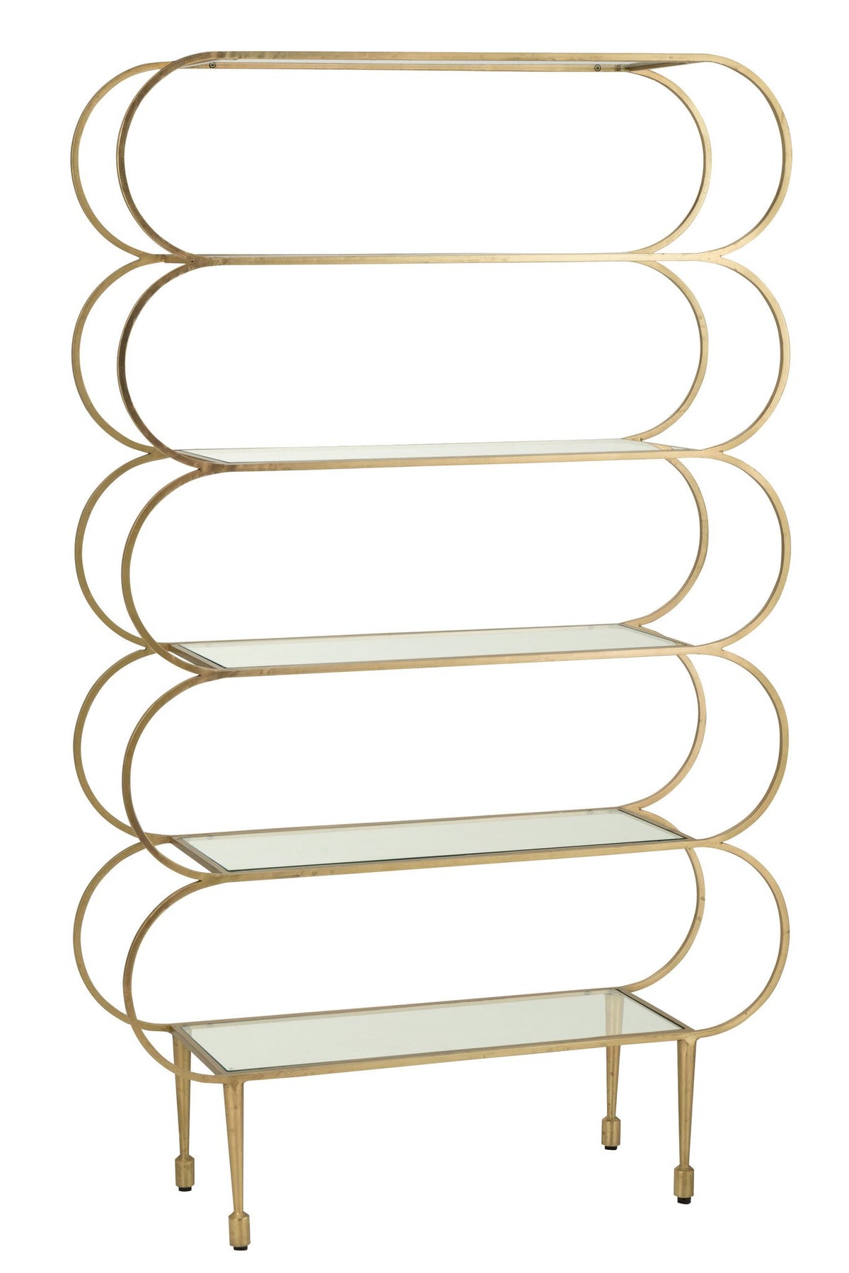 J-Line rek Ronde Hoeken - glas - goud/transparant