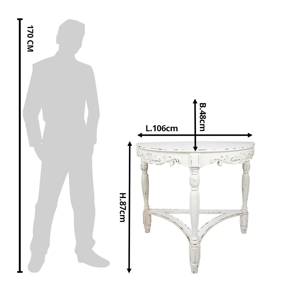 Sidetable 106x48x87 cm Wit Hout Wandtafel