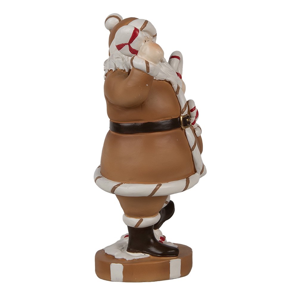 Kerstdecoratie Beeld Kerstman 20 cm Bruin Wit Polyresin