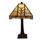 Tiffany Tafellamp 23x23x38 cm Beige Glas Bureaulamp