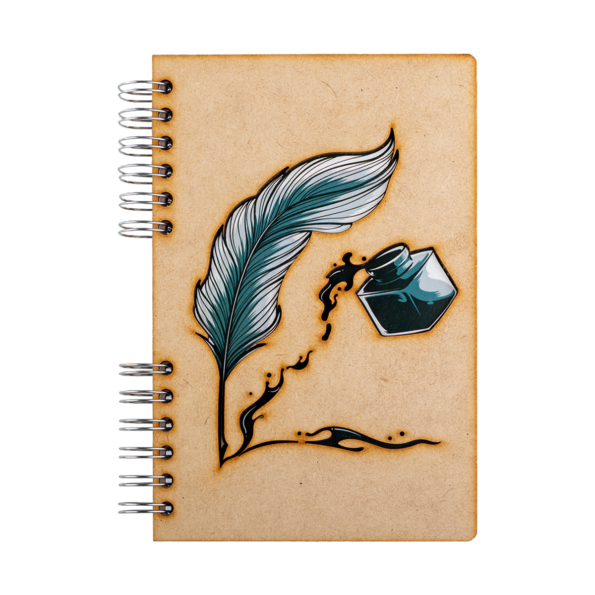 Duurzaam Houten Notitieboek – Komoni – Ink-Feather – Gerecycled papier – Navulbaar