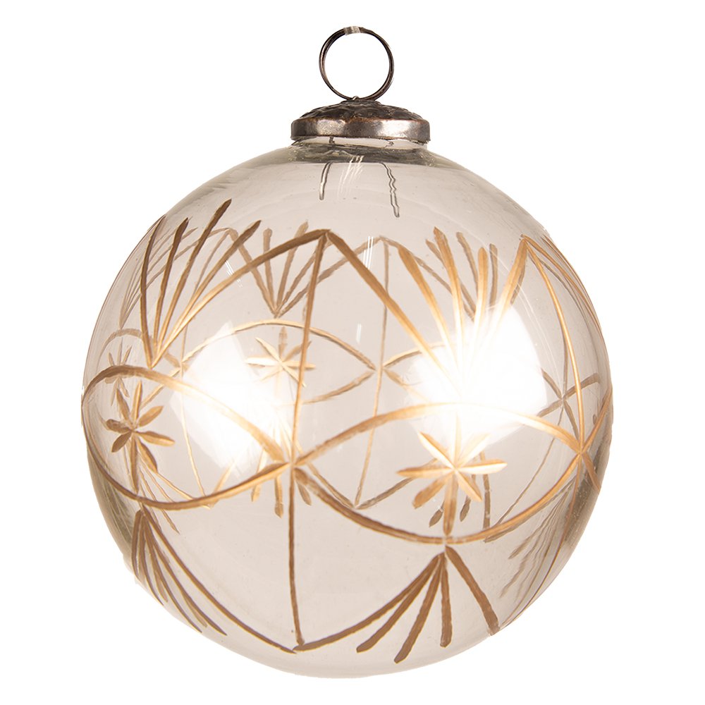 Kerstbal Ø 15 cm transparant Glas Sneeuwvlokken Kerstdecoratie