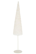 J-Line decoratie Kerstboom Op Voet - metaal/papier - wit - L