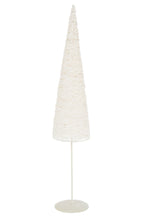 J-Line decoratie Kerstboom Op Voet - metaal/papier - wit - L