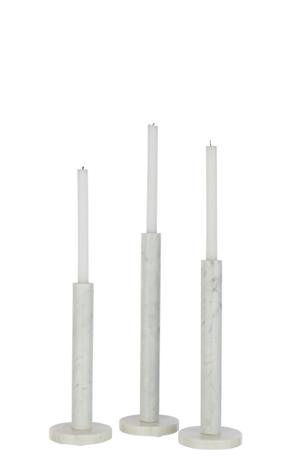 J-Line kaarshouder Marmer - steen - wit - 3 stuks