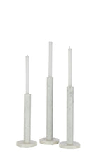 J-Line kaarshouder Marmer - steen - wit - 3 stuks