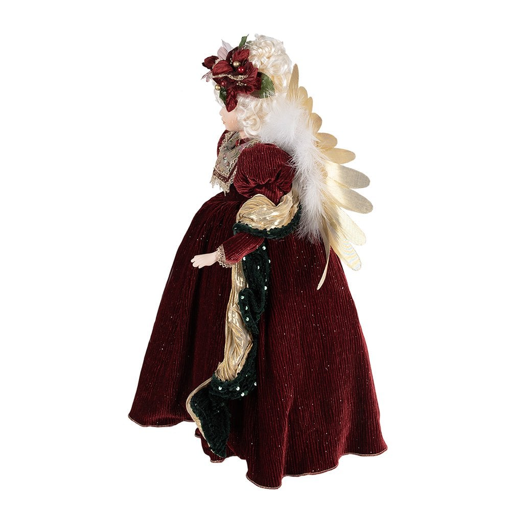 Kerstdecoratie ontmoette Led-Verliging en Muziek Engel 65 cm Rood Kunststof