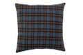 J-Line Kussen met ruitmotief - polyester - blauw/donkerbruin